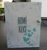 Schlüssel-Kästchen/Schränkchen Shabby Chic mintgrün/weiss