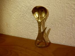 Vintage Kobra Flaschenöffner aus Messing 12 cm