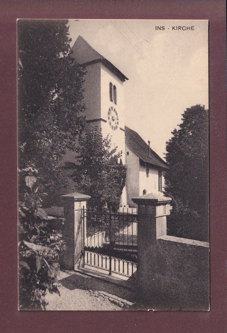 Cartoline postali: INS (Anet) - Kirche - 1918 – Usato da Pully venduto da nicecards