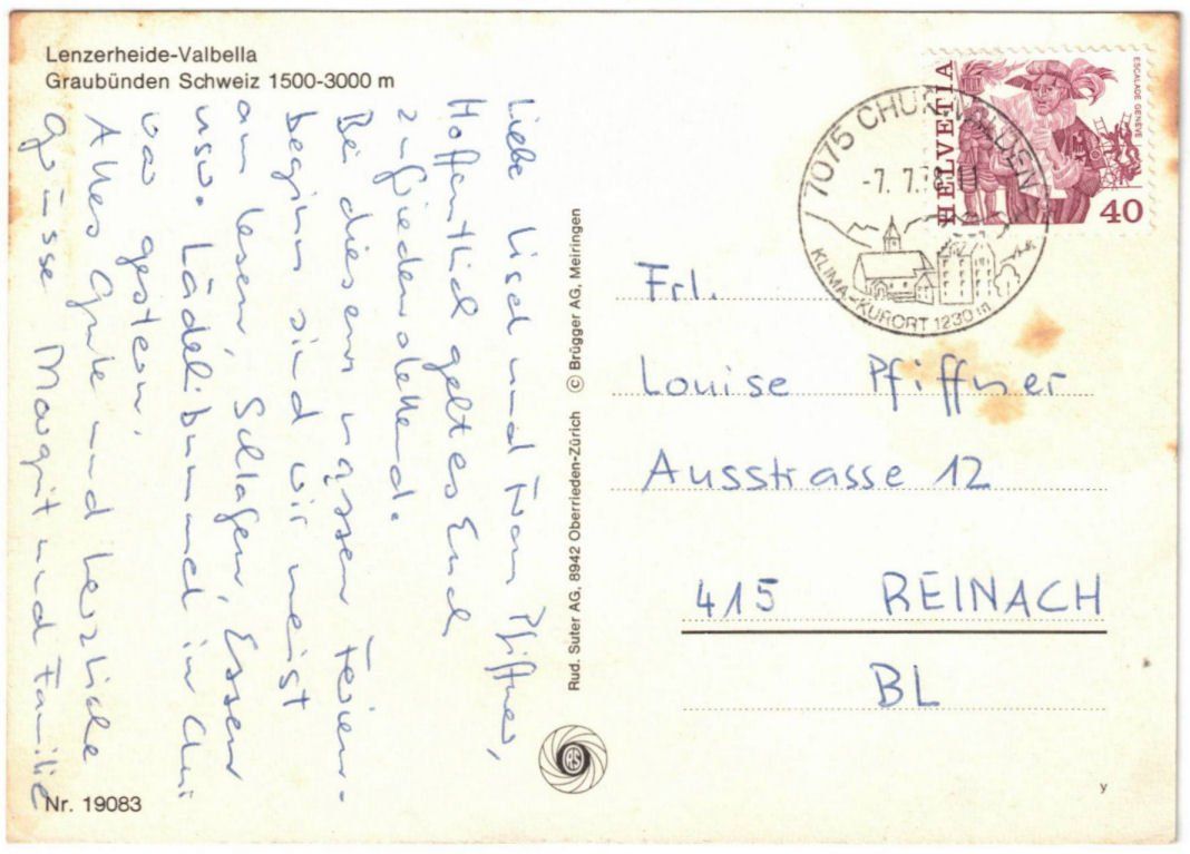 Cartoline postali: Lenzerheide - liftplan Sommer – Usato da Binningen venduto da Mountainrider 1