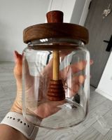 Honigglas mit Akazienholz-Deckel Neu!