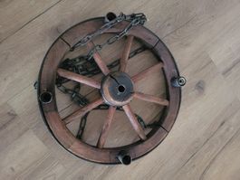 Rustikale Wagenrad Lampe - für Bastler!