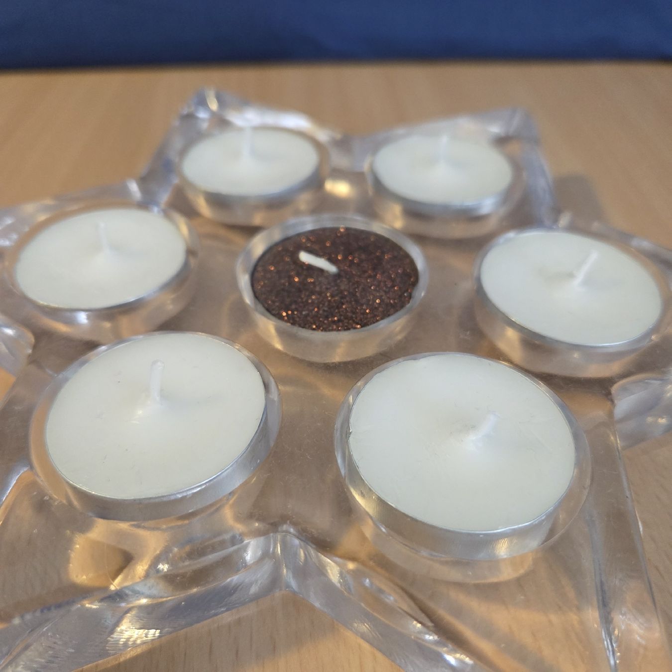 Candele: Teelichthalter Stern Glas mit 7 Teelichtern ca. 20cm – Nuovo (secondo la descrizione) da Kriens venduto da gra_fhn7 4
