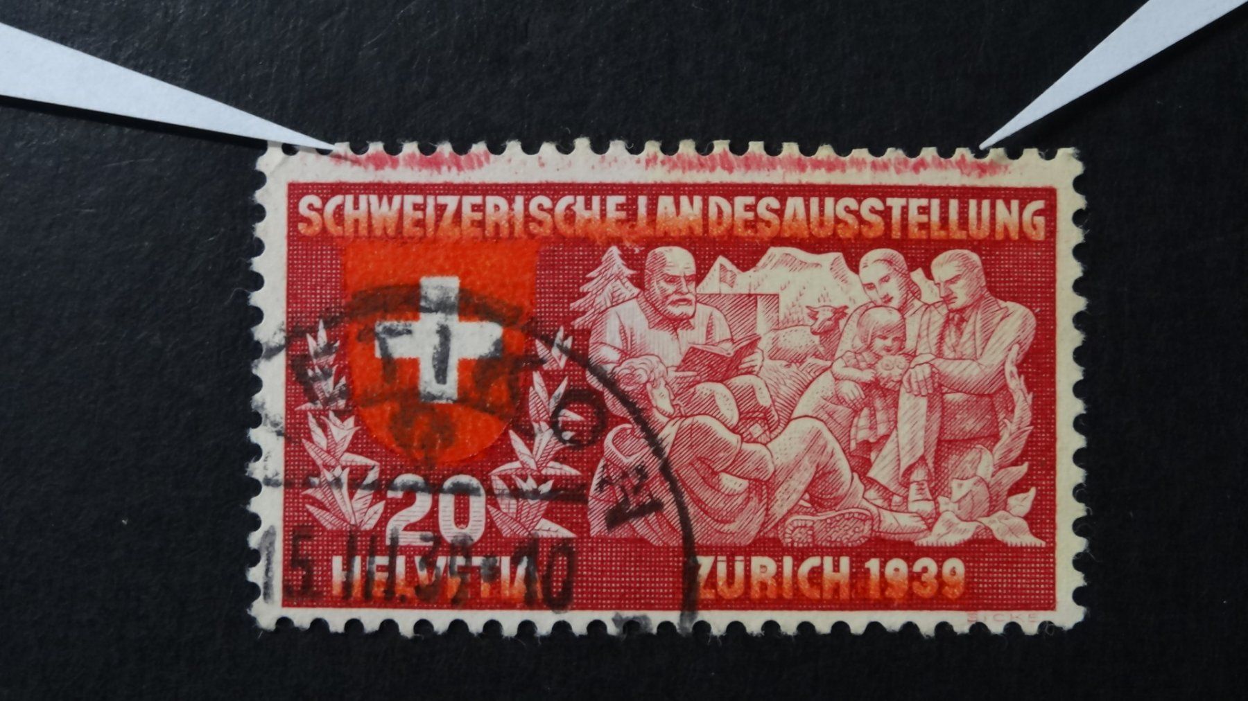 Alle Briefmarken: rote Farbe am oberen Rand SBK 220    71 – Gebraucht aus Anwil von larks