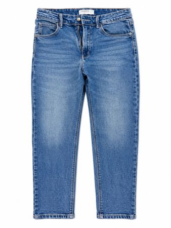 Blaue Low-Waist-Jeans von Stradivarius in Groesse EU 40. Die