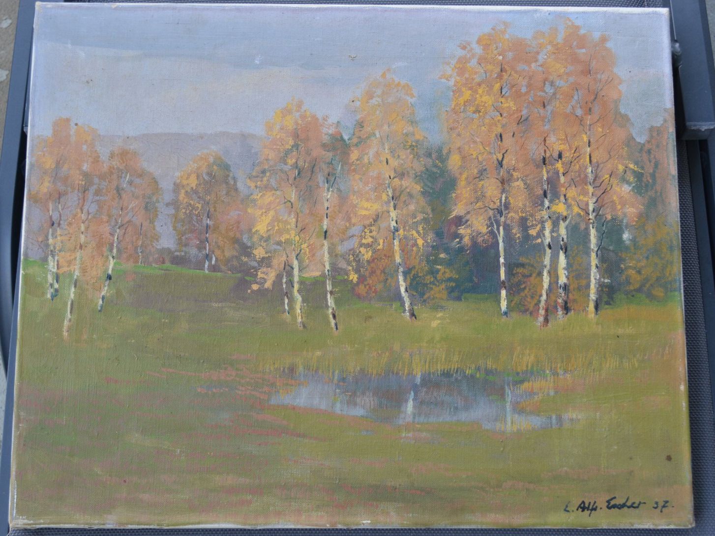 Gemälde: Ernst Alfred Escher - Landschaftsbild Ölbild – Gebraucht aus Altstätten SG von GGsGameshop 1