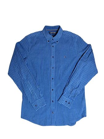 Chemise Tommy Hilfiger rayée, taille M, en parfait état!