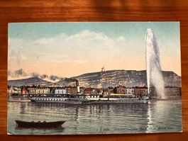 Postkarte Genf Springbrunnen1912 Litho  (P463)