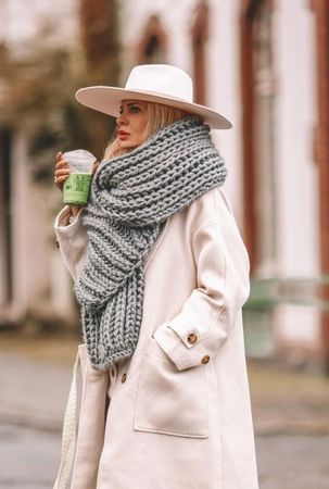 🤩MANGO SCHAL GRAU GROSSSTRICK NEUWERTIG & MISSONI P.
