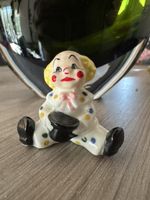 Vintage Bug House Miniature Clown Figurine Japan White Polka