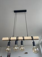 Industrial Lampe Holzbalken mit 4 Leuchtmitteln