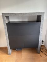 Modern Grey & Black Fold-Out Desk/Cabinet – Space Saver!