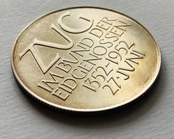 ZUG Silber Medaille 15gr im Bund der Eidgenossen 1352 - 1952