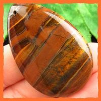 ♛ Tigerauge Anhänger 925 Silber