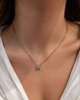 Handgefertigte Kette Edelstahl Zirkonia wasserfest