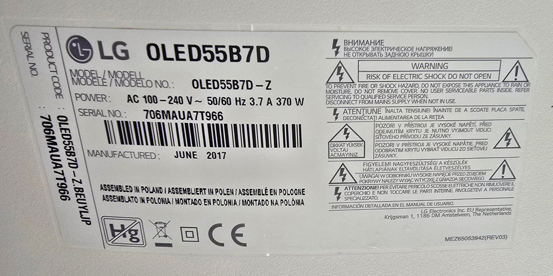 LG Fernseher: Verkaufe LG OLED55B7D Fernseher – Gebraucht aus Sargans von dan_z2nw 3