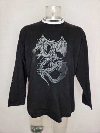 Vintage 90s Dragon Longsleeve Shirt - M
