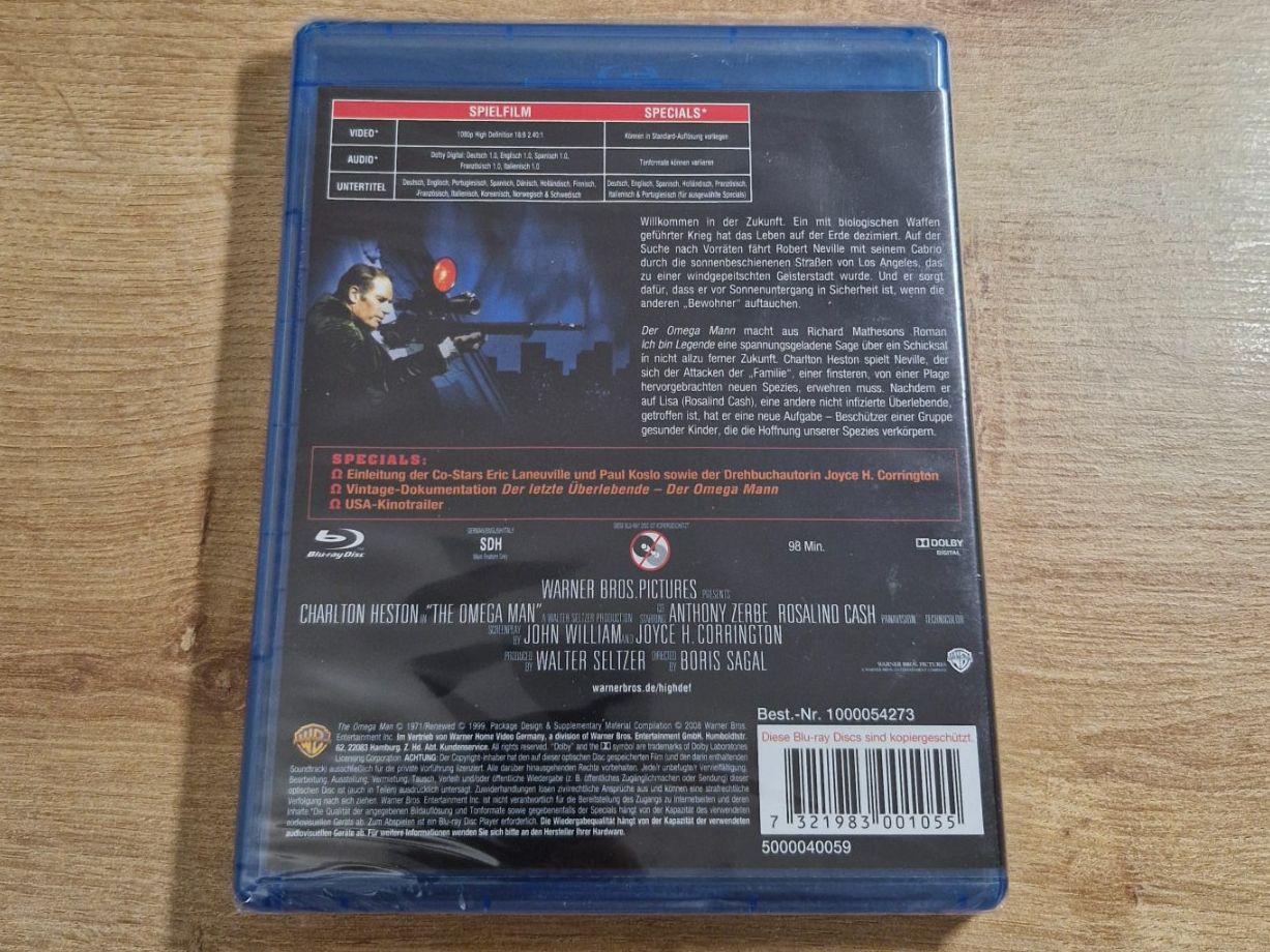 Tutti i DVDs: Der Omega Mann (1971) NEU OVP Bluray – Nuovo e nell'imballaggio originale da Pfungen venduto da Whitie 1