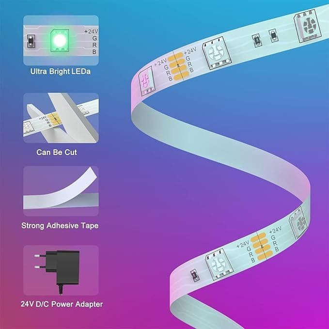Lichterketten & Leisten: LED Strip 20m, Bluetooth RGB LED Streifen – Neu und originalverpackt aus Oberentfelden von abz_l7vm 6