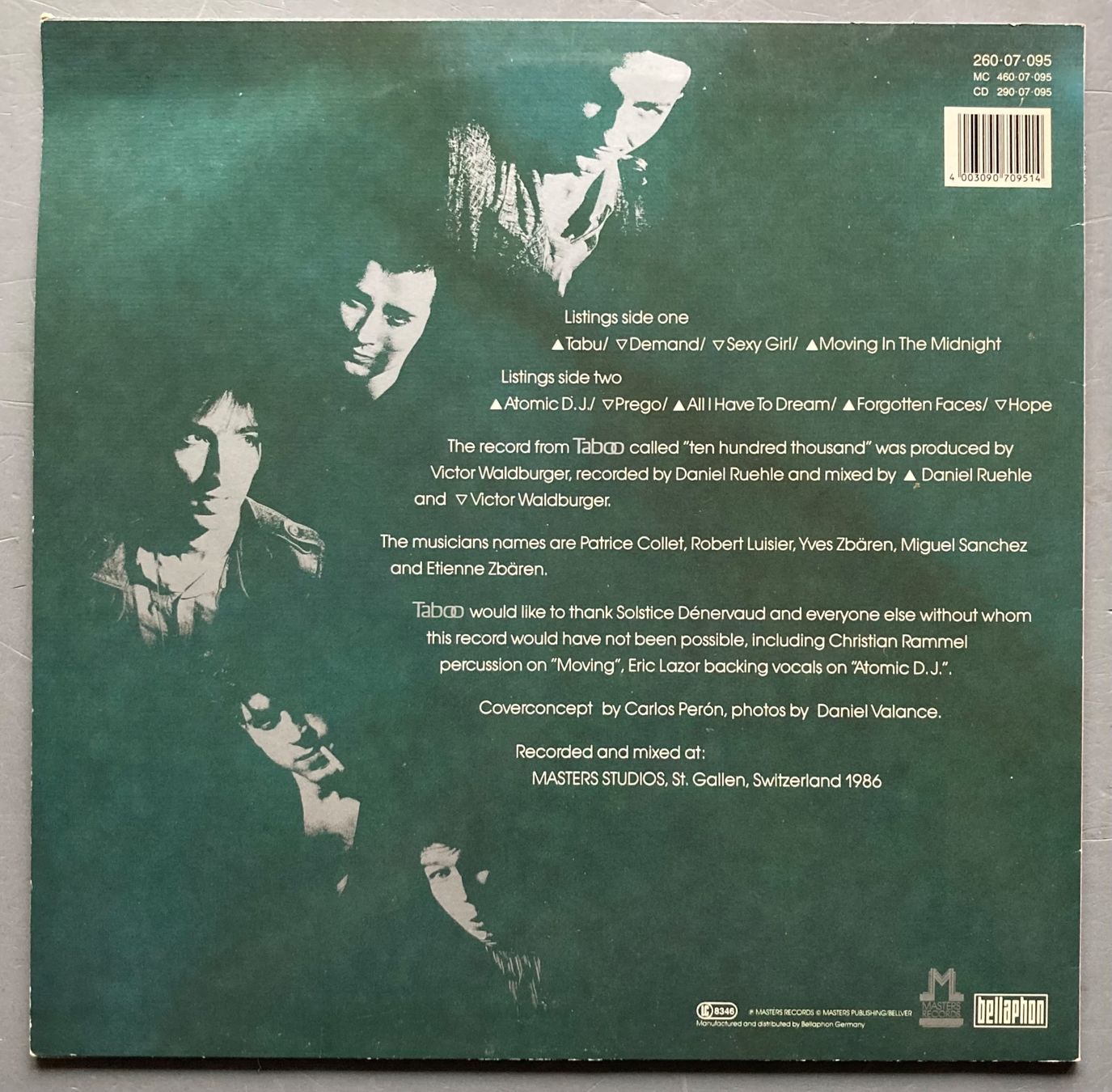 Vinyles: TABOO - TEN HUNDRED THOUSAND – D'occasion à Poliez-Pittet par Newtown-Records 1