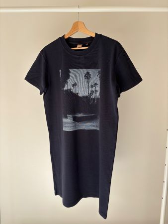 Robe chemise noire imprimé palmiers taille M, BOSS