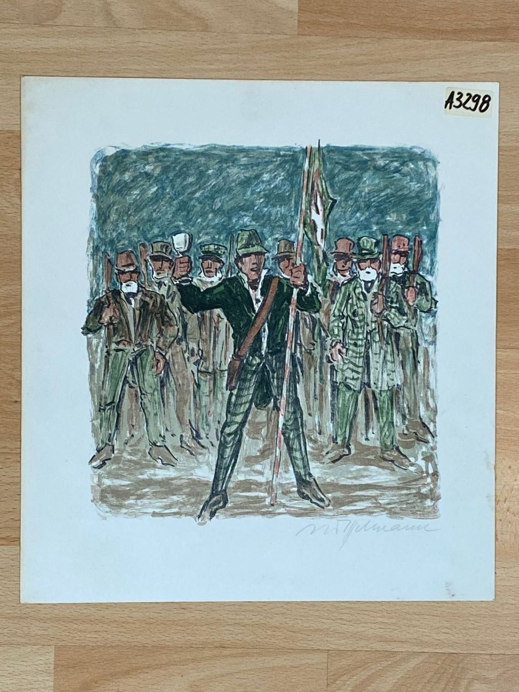Grafica & Litografie: Alex Digelmann Lithografie original unterzeichnet Jagd – Usato da Vaduz venduto da hirschjager