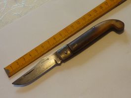 Vintage Klappmesser SCARPERIA Klinge Carbonstahl Horngriffe