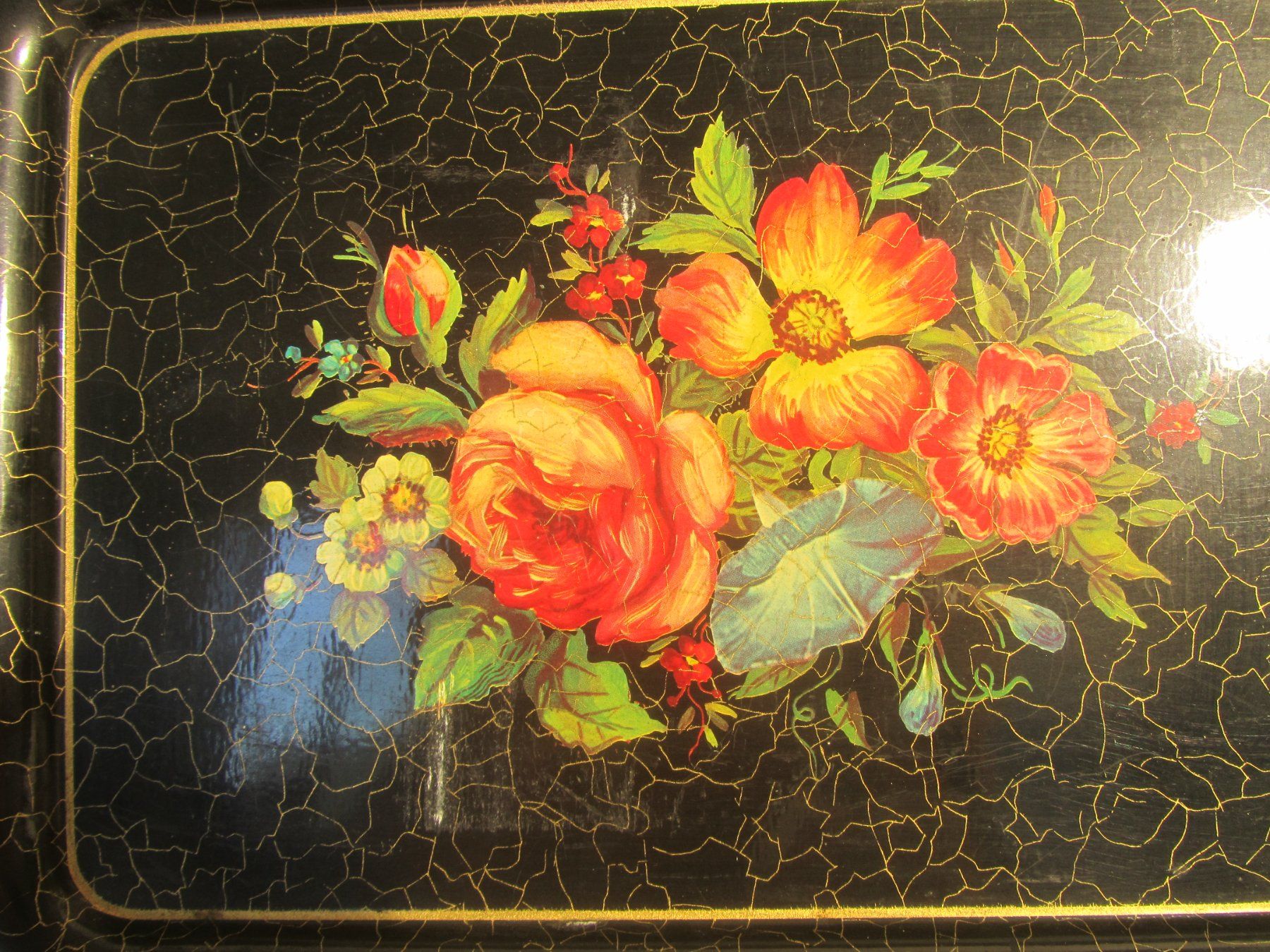 Piatti di portata: Vintage Serviertablett mit Blumenmuster, Deko Tablett Retro – Usato da Seengen venduto da mikelele 1
