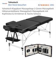 Massageliege Yaheetech klappbar 2-Zonen schwarz neu