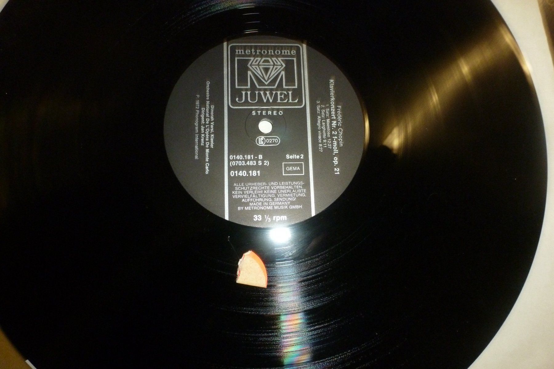 Dischi in vinile: Lp Frederic Chopin klavierkonzert nr 1e – Usato da Emmen venduto da newdeal1970 3