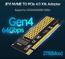 M.2 NVMe SSD zu PCIe X16 Adapter (fabrikneu) PCIe 4.0