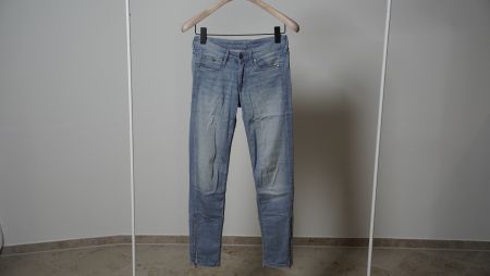 H&M Skinny Low Waist Ankle Jeans hellblau Waschung Damen