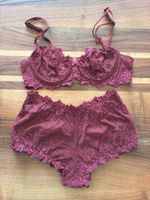 Braunrotes BH-Set Balconnet Slip