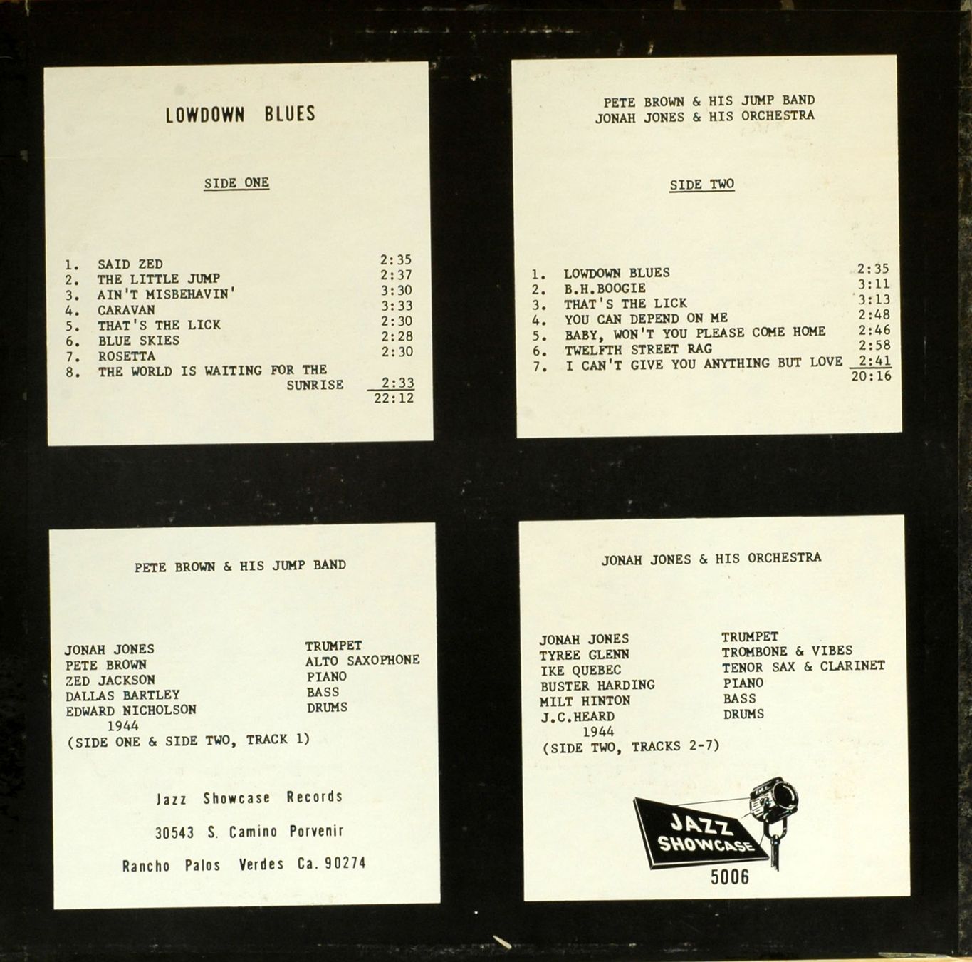 Dischi in vinile: Jazz LP: Jonah Jones & Pete Brown "Low down blues" – Usato da Hochfelden venduto da mue_lhm9 1
