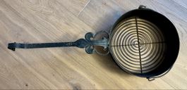 Antike Marroni Pfanne Röster für Grill Feuer