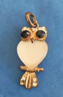 Goldener Eulen Anhänger mit Steinchen & Herz ❤️🦉✨