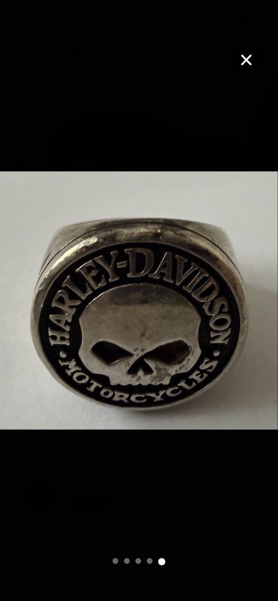 Harley-Davidson Bagues: Harley-Davidson Ring Totenkopf 925 Silber  – D'occasion à Würenlos par KLG_3TBs 4