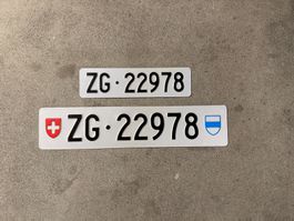Kontrollschild ZG 22978
