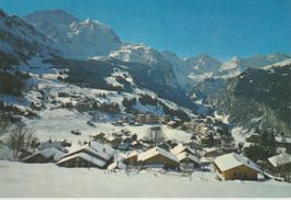 AB 210 Wengen mit Jungfrau, Grosshorn und Breithorn, ≈ 1950