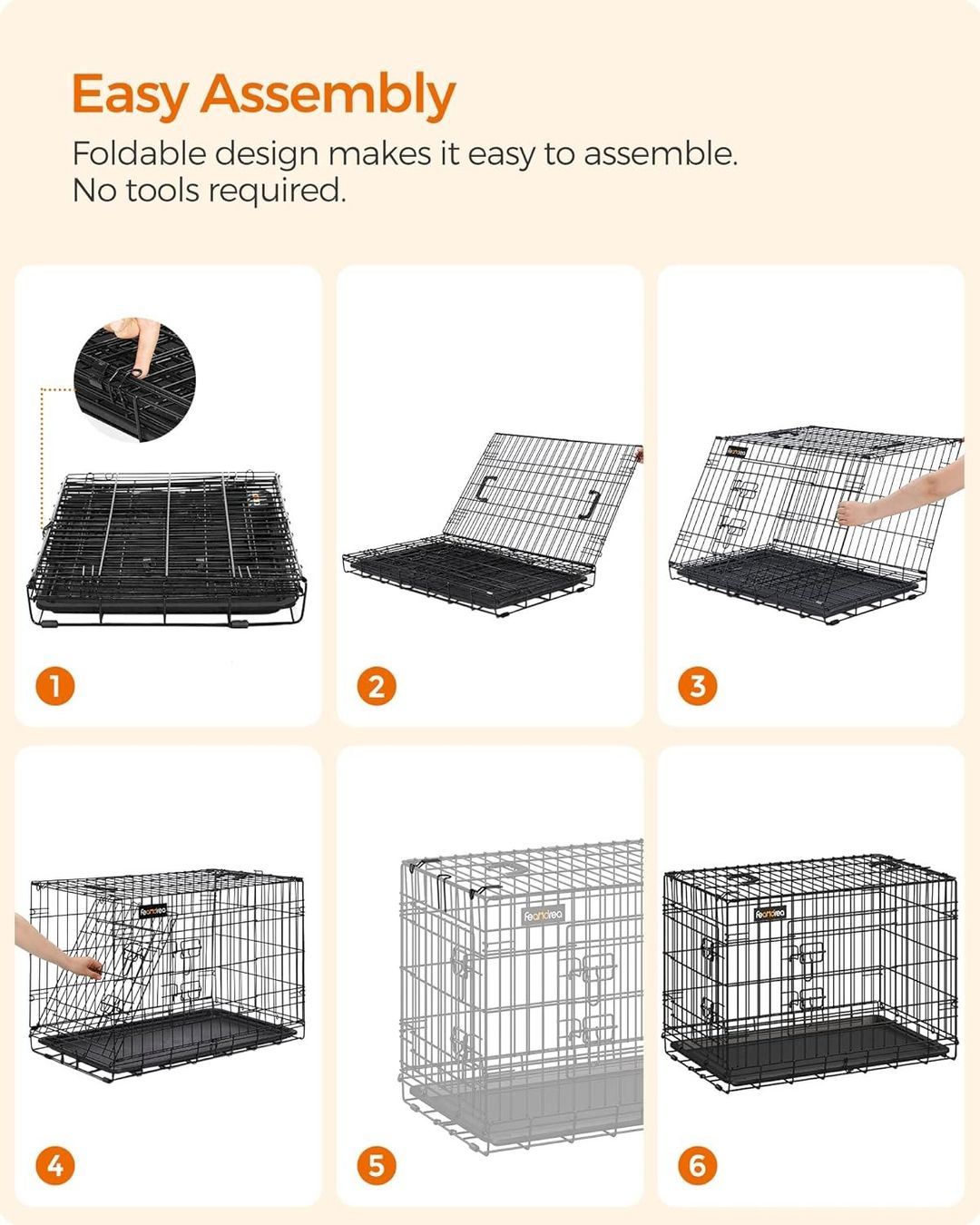Gabbie, trasporto & Sicurezza: FEANDREA Hundekäfig XL Schwarz – Nuovo e nell'imballaggio originale da Bottighofen venduto da zaap 5