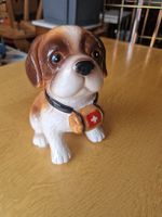 Hund Keramik Spardose mit Schweizer Kreuz Rolle neuwertig