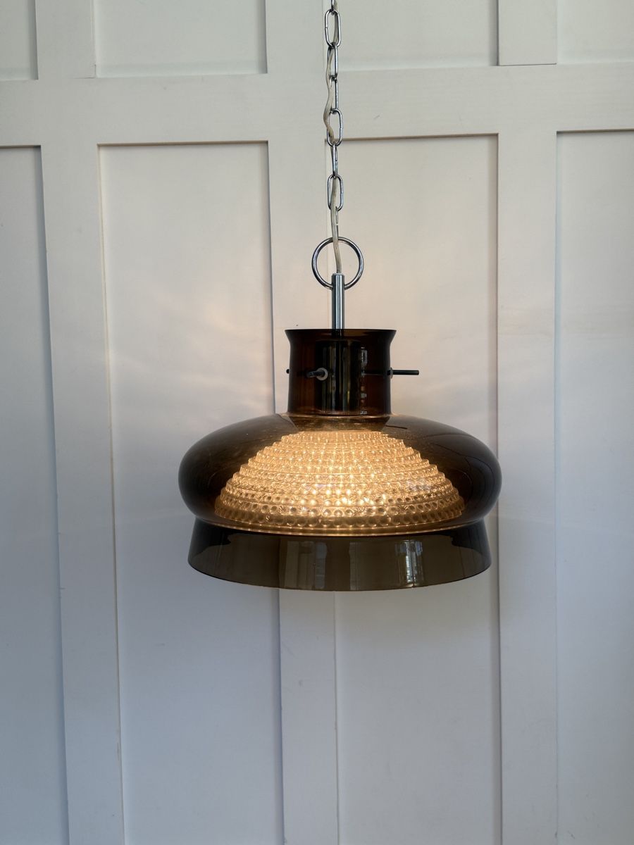 Lampadari & plafoniere: Orrefors braune Deckenleuchte aus Schweden – Usato da Zürich venduto da Zurichvintage 3
