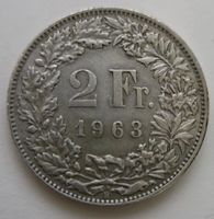 Silbermünze Helvetia 2 Fr. 1963