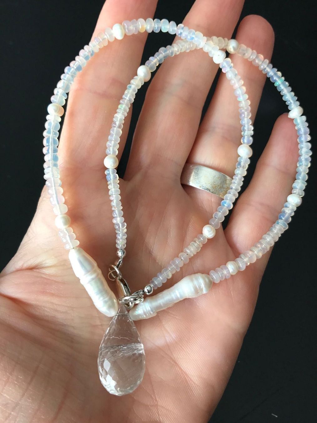 Ketten: Opal, Rutilquarz, Keshiperlen Kette NEU – Neu (gemäss Beschreibung) aus Basel von Chili007 5