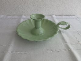 Nostalgischer grüner Email - Kerzenhalter
