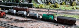 train de marchandises loc.crocodile Roco et 14 wagons