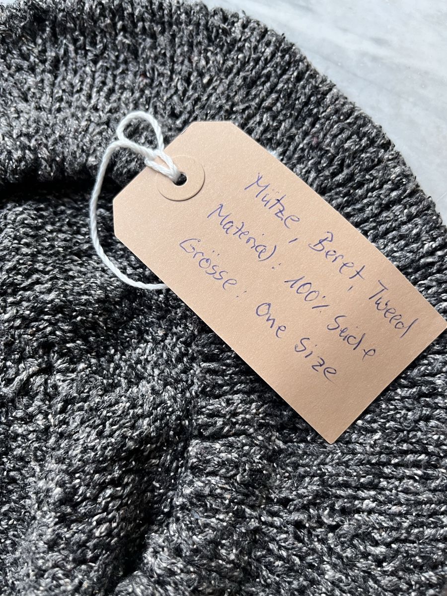 Copricapi, berretti & cappellini: Beret und Schal aus Seidentweed – Nuovo (secondo la descrizione) da Zürich venduto da fritz-werk 5
