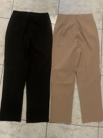 2 Trendige Sommer Stoffhose, Gr. S, Beige und Schwarz, Neu