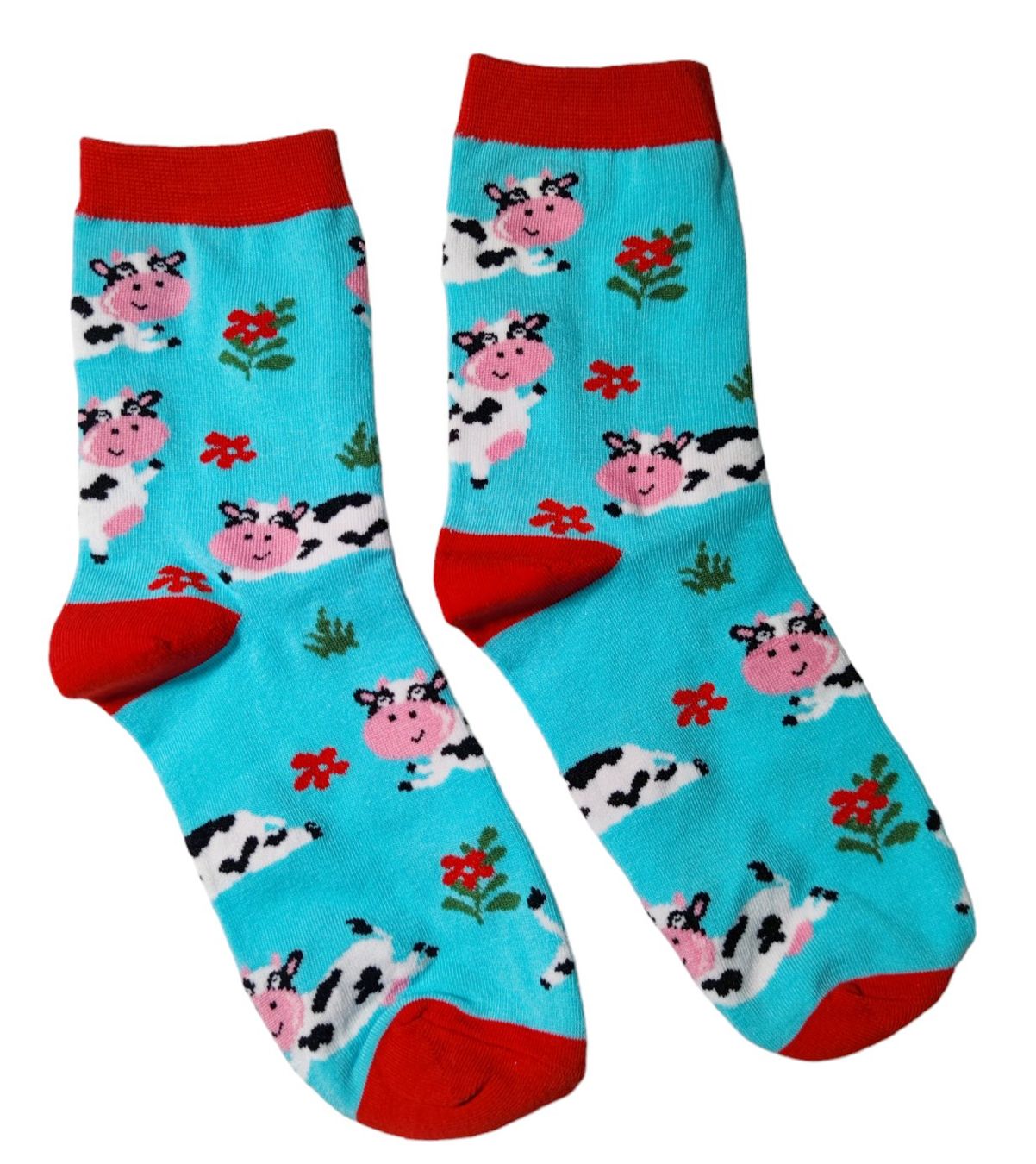 Calze: Socken Kühe / Cows / Blumen / Flowers – Nuovo e nell'imballaggio originale da Zürich venduto da amysmith