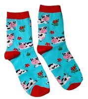 Socken Kühe / Cows / Blumen / Flowers